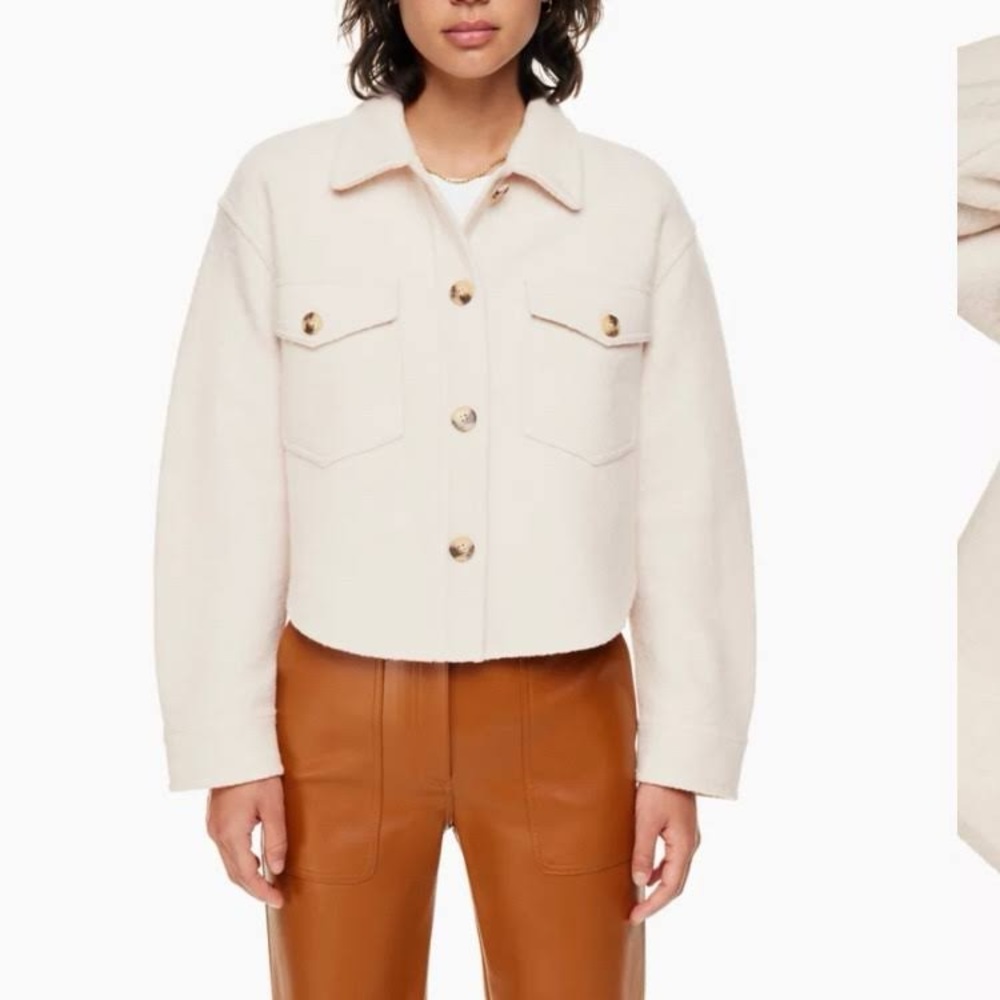 Aritzia Wilfred Free the ganna cropped jacket heather bone